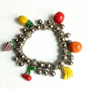Fruit Stretch Bracelet with Silver beads